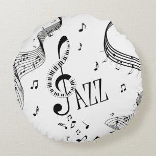 Cool Jazz Round Pillow