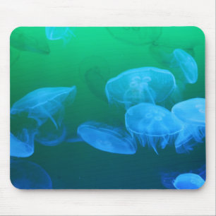 Cool Jellyfish Green Blue Gradient Mouse Pad