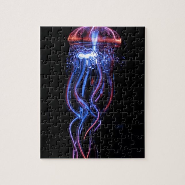 Cool Jellyfish Luminous Light Phenomeno Jigsaw Puzzle (Vertical)