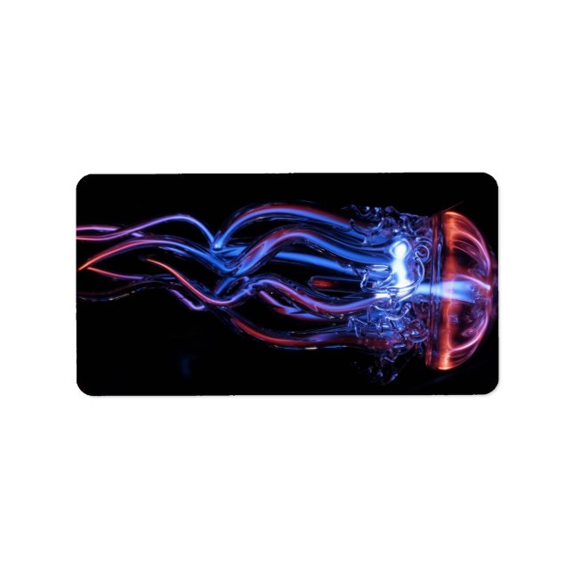 cool jellyfish luminous light phenomenon label (Front)