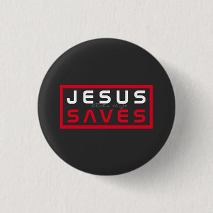 Cool Jesus Saves 1 Inch Round Button