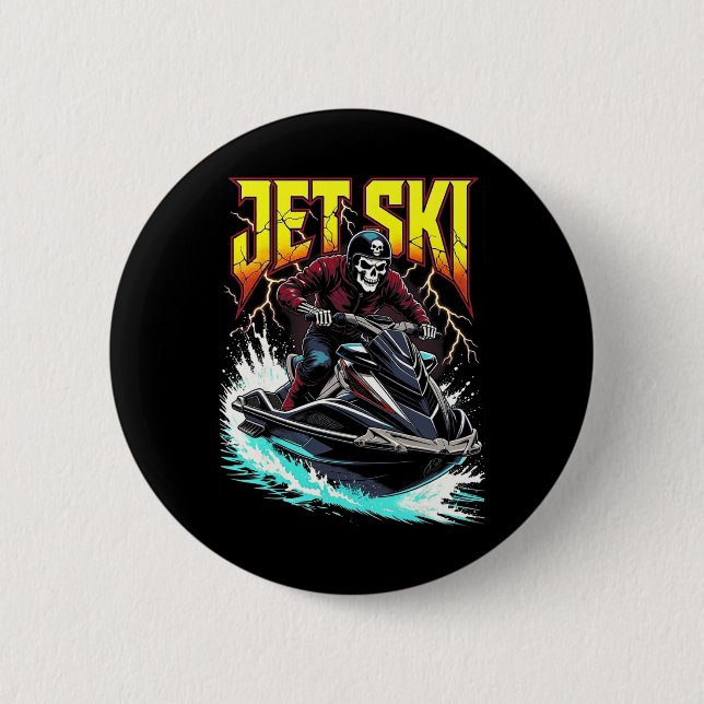 Cool Jet Ski  2 Inch Round Button (Front)