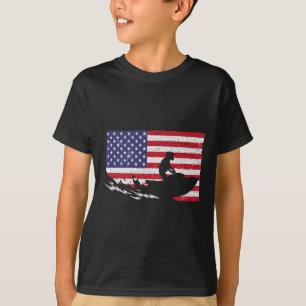 Cool Jet Ski For Men Women Skiers Us American Flag T-Shirt