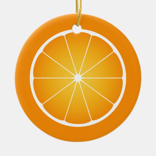 Cool Juicy Orange fruit slice Ceramic Ornament (Front)