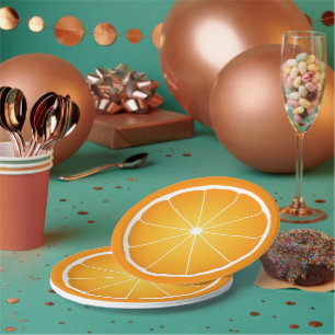 Cool Juicy Orange fruit slice Paper Plate