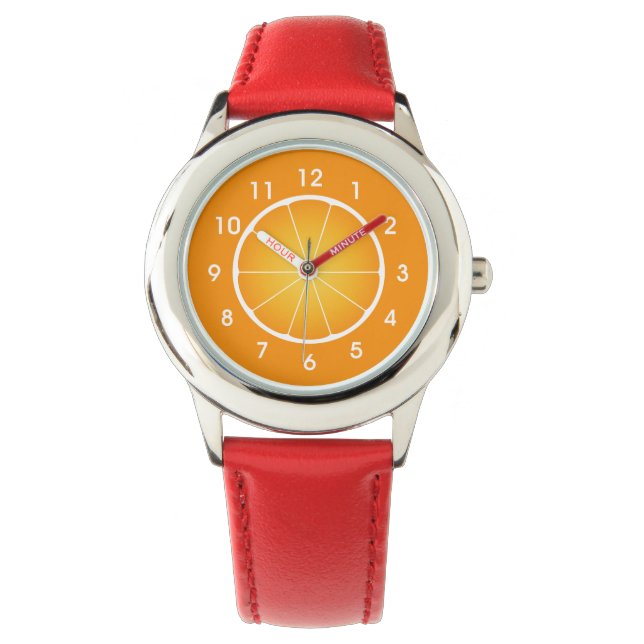 Cool Juicy Orange fruit slice with numbers Watch (Front)