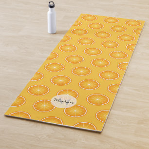 Cool Juicy Orange slices pattern Monogram Yoga Mat