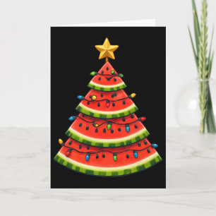 Cool July Summer Xmas Watermelon Christmas Tree Card