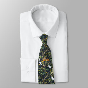 cool jungle animal tiled pattern tiger tie