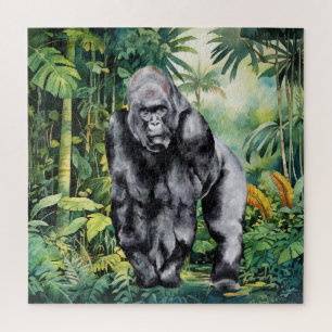 Cool jungle gorilla lovers jigsaw puzzle