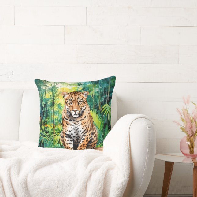 Cool jungle leopard lovers  throw pillow (Couch)