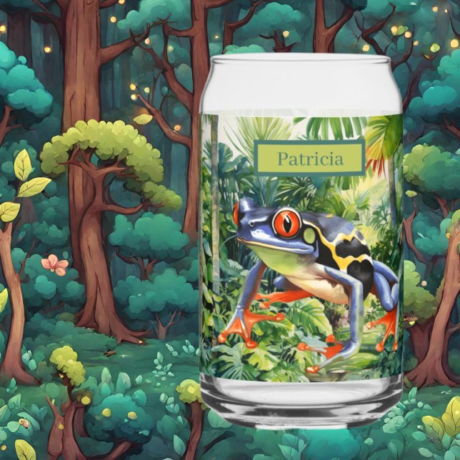 Cool Jungle tree frog lovers add name  Can Glass (Creator Uploaded)