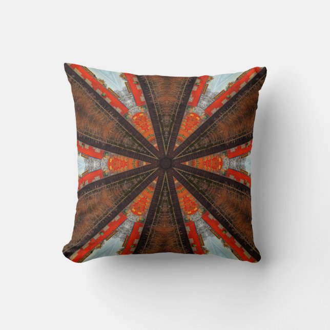 Cool Kaleidoscope View of Industry Throw Pillow (Front)
