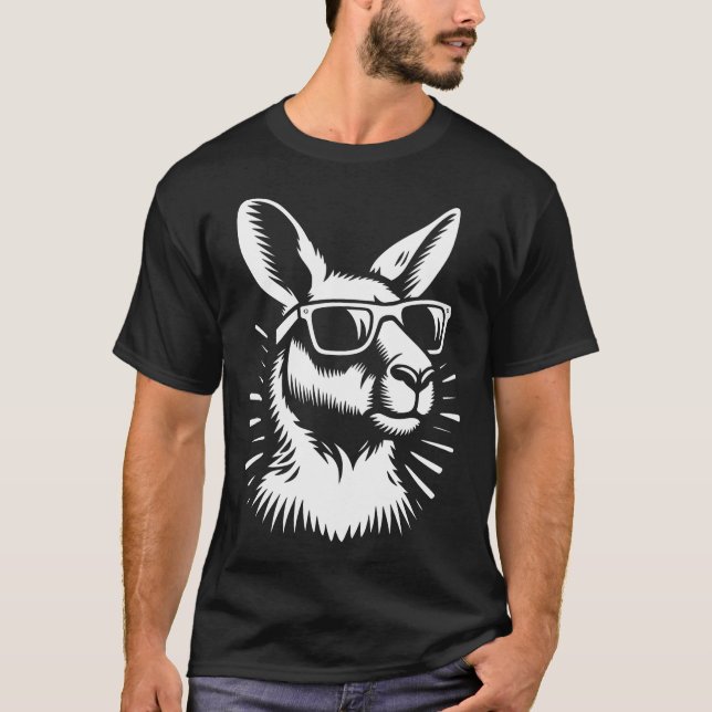 Cool Kangaroo Sunglasses T-Shirt (Front)