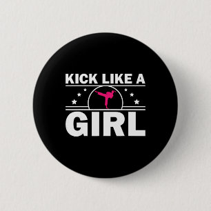 Cool Karate Gift Kickboxing Karate Lover Taekwondo 2 Inch Round Button
