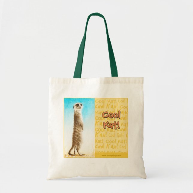 "Cool Kat" Meerkat Tote Bag (Front)