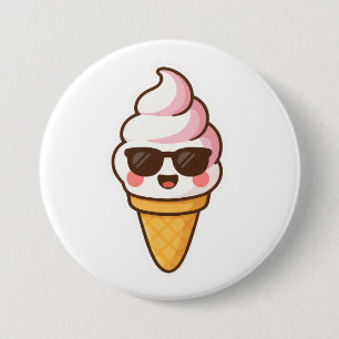 Cool Kawaii Ice Cream 3 Inch Round Button