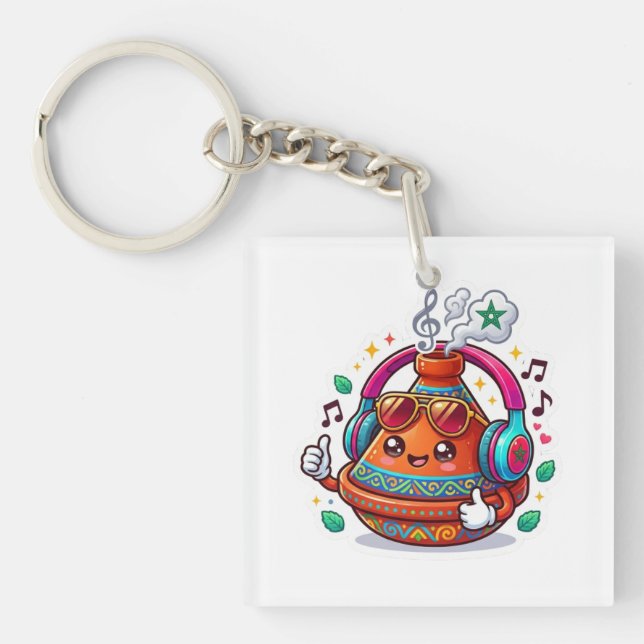 Cool Kawaii Moroccan Tagine Keychain (Front)