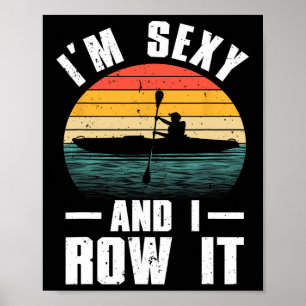 Cool Kayak Art For Men Women Kayaker Rowing Boatin Poster