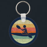 Cool Kayak Sunset Keychain<br><div class="desc">A cool kayaking gift for a kayaker featuring a person in a kayak or canoe on the lake in front of a beautiful sunset.</div>