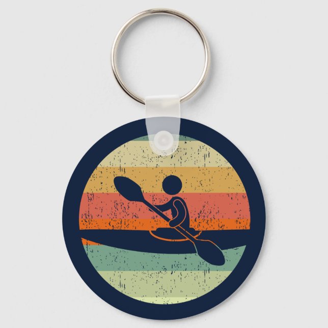 Cool Kayak Sunset Keychain (Front)
