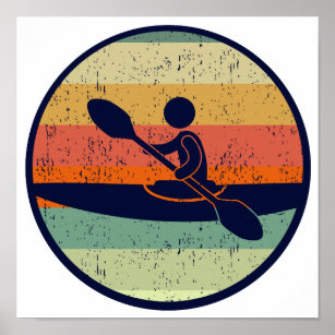 Cool Kayak Sunset Poster