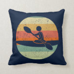 Cool Kayak Sunset Throw Pillow<br><div class="desc">A cool kayaking gift for a kayaker featuring a person in a kayak or canoe on the lake in front of a beautiful sunset.</div>