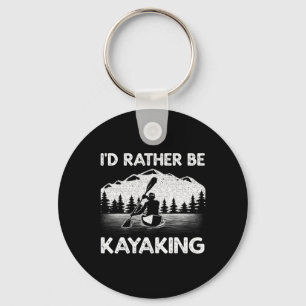 Cool Kayaking Art For Men Women Kayak Paddle Boati Keychain