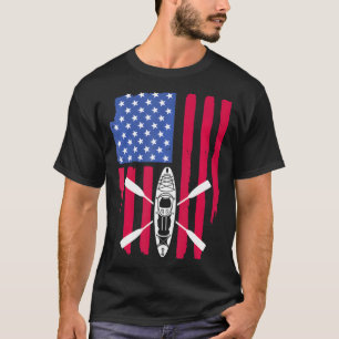 Cool Kayaking For Kayak Fishing USA American Flag T-Shirt