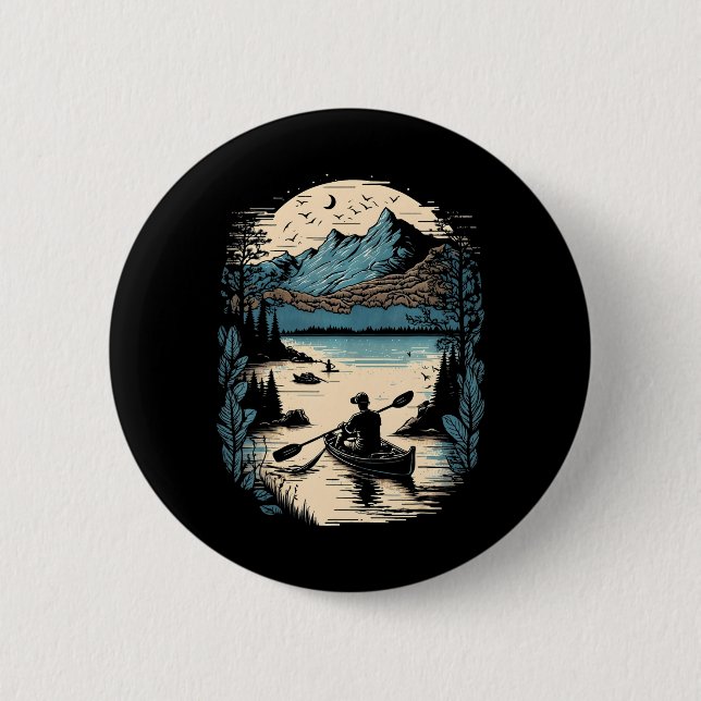 Cool Kayaking Outdoor Unique Kayak Boating 2 Inch Round Button (Front)