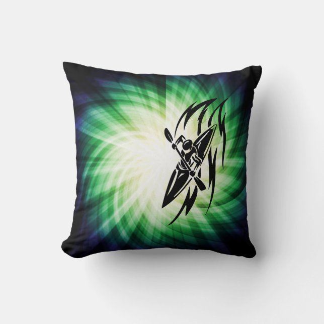 Cool Kayaking Throw Pillow (Front)