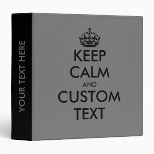 Cool keep calm office binders in black and grey