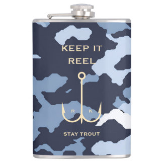 COOL KEEP IT REEL FISHING FATHER'S DAY CAMO HIP FLASK