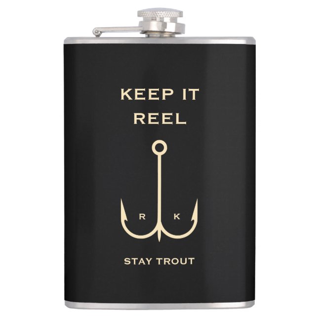 COOL KEEP IT REEL FISHING FATHER'S DAY STAY TROUT HIP FLASK (Front)