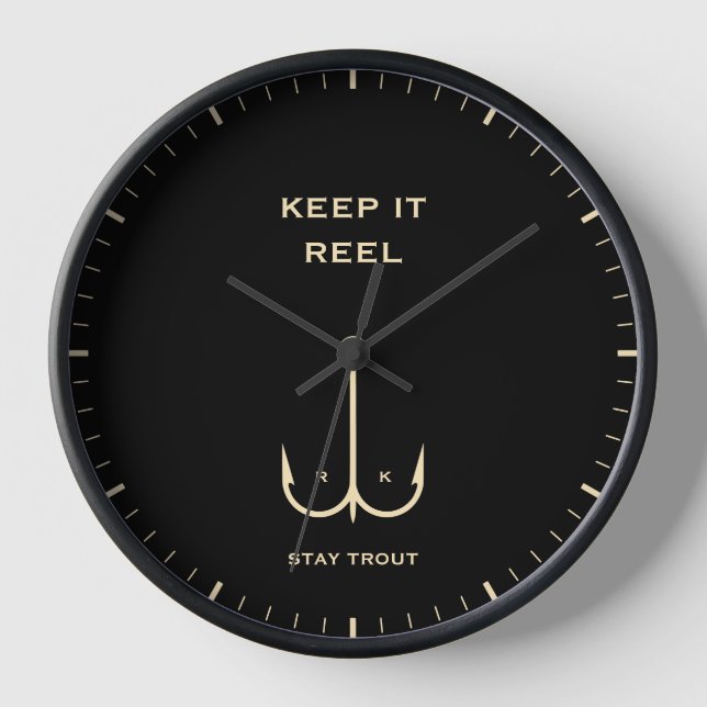 Cool Keep it Reel Fishing Funny Father's Day Clock (Front)