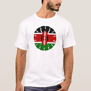 Cool  Kenyan National Flag Colours Pattern Design T-Shirt