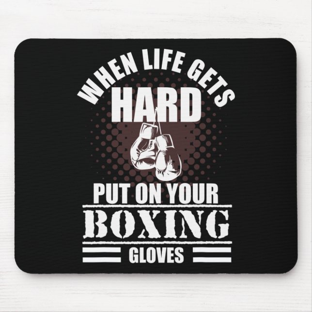 Cool Kickboxing And Boxing Saying  Mouse Pad (Front)