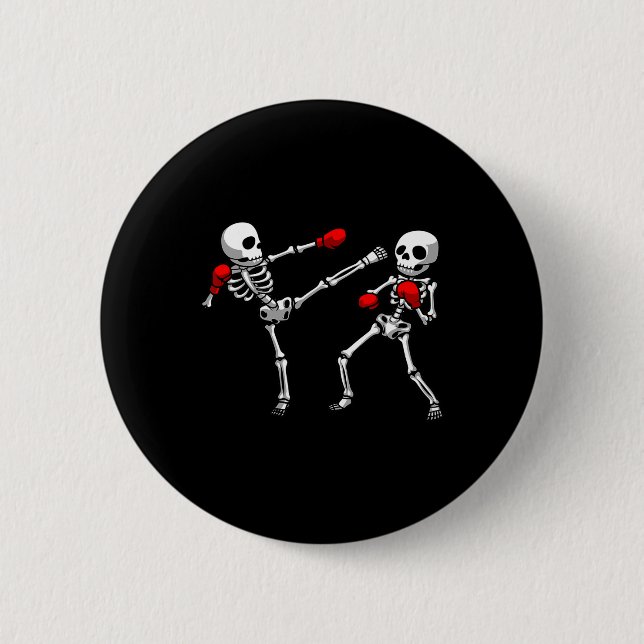 Cool Kickboxing Design For Men Women Kickboxer Box 2 Inch Round Button (Front)