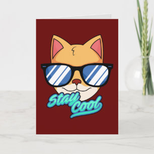 COOL KID CAT BIRTHDAY KIDS GREETING CARDS