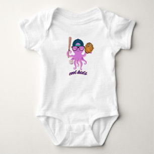 Cool Kids Baseball Octopus Baby Bodysuit