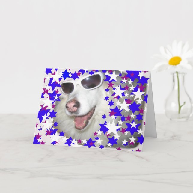 Cool Kids Birthday Dog - Purple Stars Card (Small Plant)