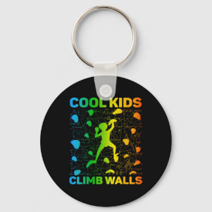 Cool Kids Climb Walls Extreme Sport Rock Climbing  Keychain