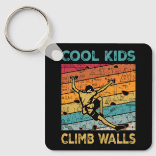 Cool Kids Climb Walls Extreme Sport Rock Climbing Keychain