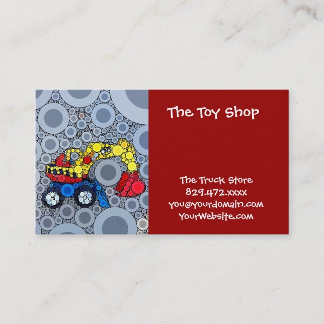Cool Kids Construction Truck Excavator Digger Business Card (Front)