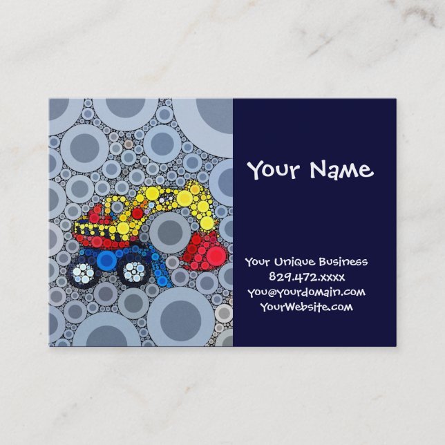 Cool Kids Construction Truck Excavator Digger Business Card (Front)
