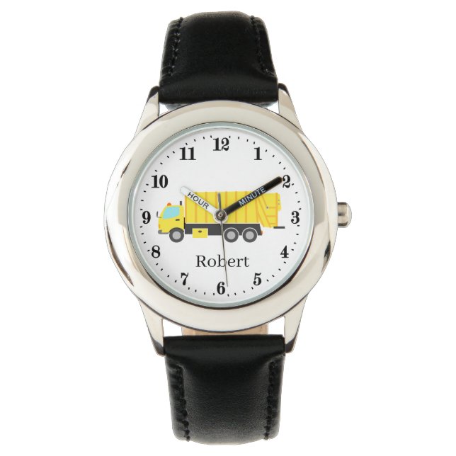 Cool kids garbage truck add name watch (Front)