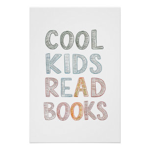 Cool Kids Lire des livres Poster inspirant pour Ki