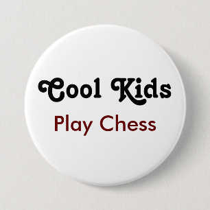 Cool Kids Play Chess 3 Inch Round Button