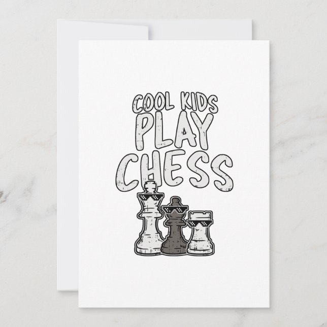 Cool Kids Play Chess Boardgame Chess Player Gift Thank You Card (Front)