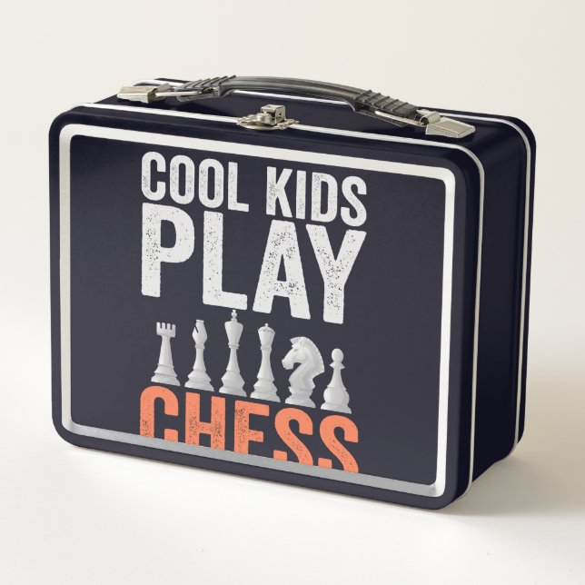Cool kids Play Chess Funny Chess Board Lovers Gift Metal Lunch Box (Front)